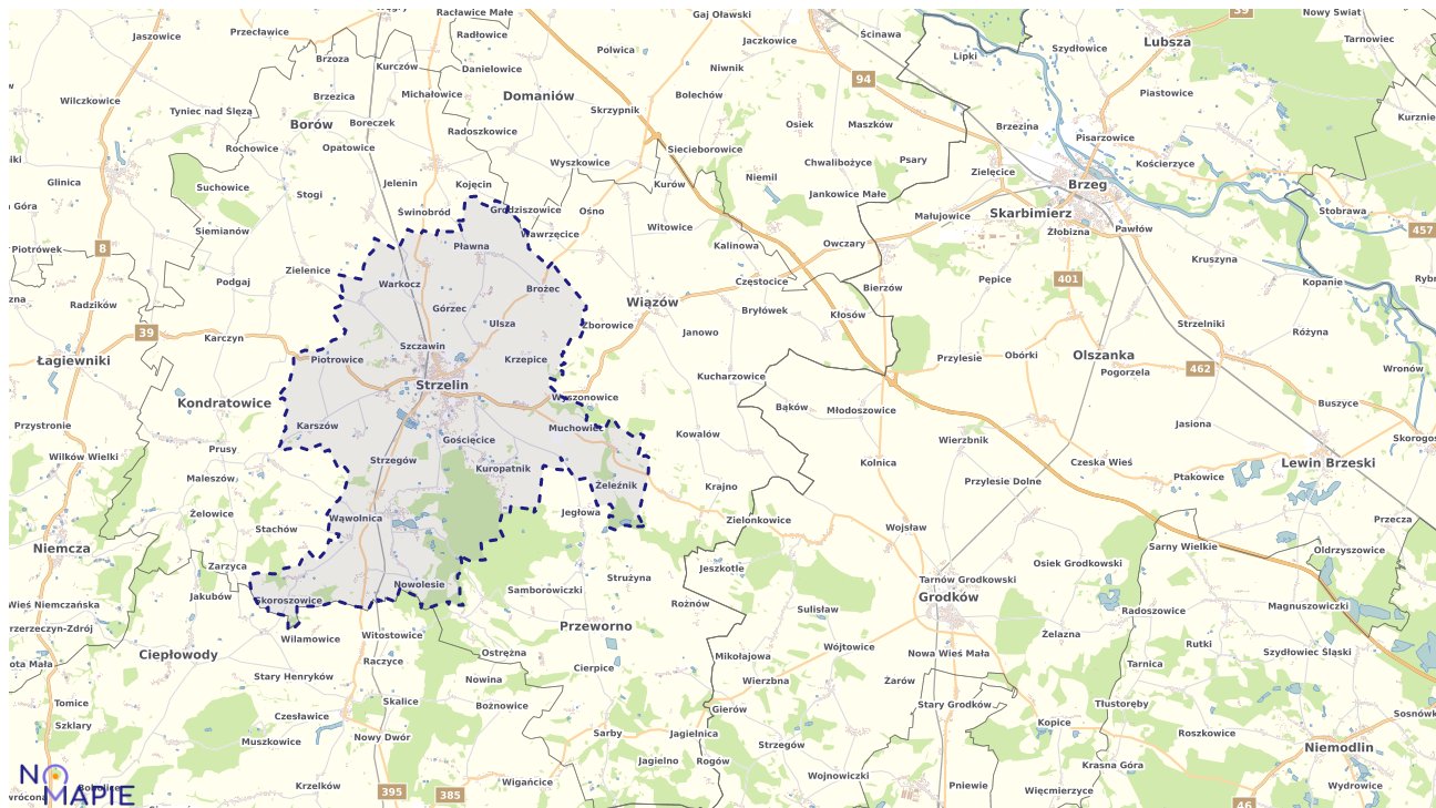 Mapa uzbrojenia terenu Strzelina