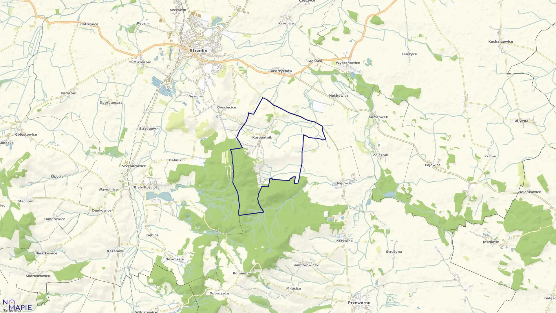 Mapa obrębu KUROPATNIK w gminie Strzelin