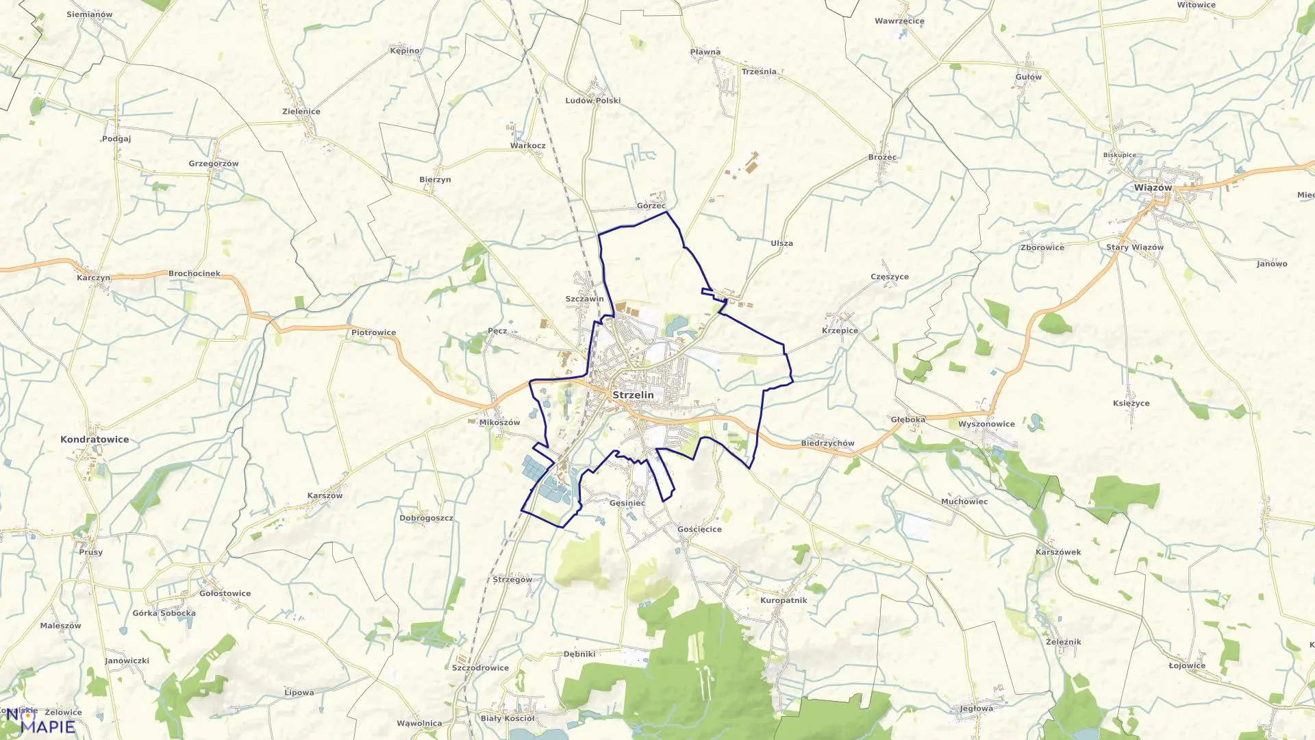 Mapa obrębu STRZELIN w gminie Strzelin